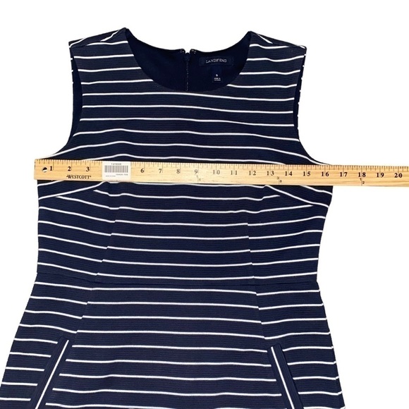 Lands End Navy Blue and White Dress Nautical Preppy Vacation Resort Cruise Sz 6 - Picture 10 of 12